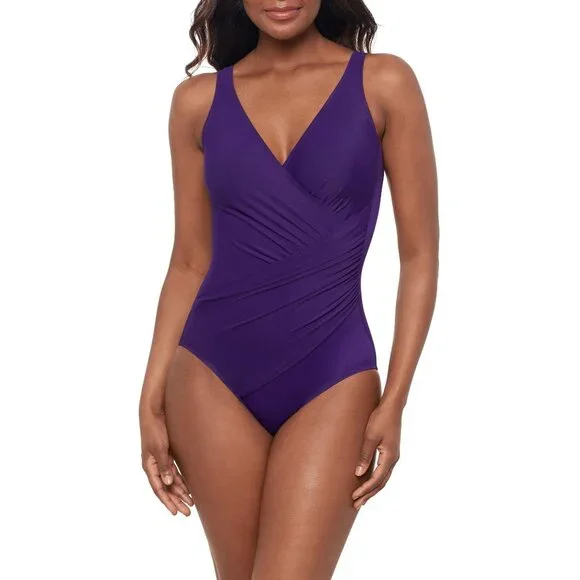 🆕 MIRACLESUIT Oceanus Slimming One Piece Swimsuit 12 Purple - Picture 2 of 11